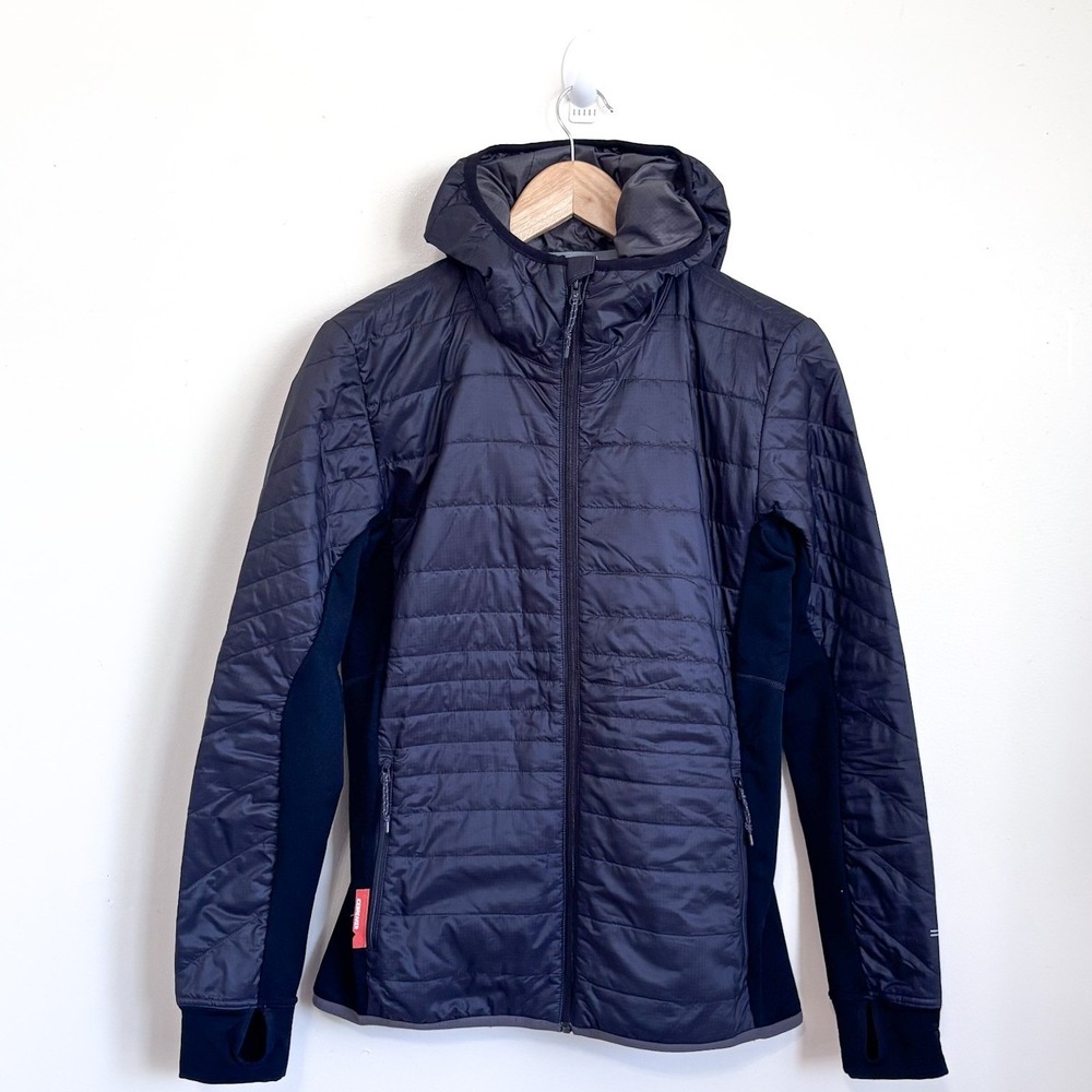 Icebreaker Womens Helix MerinoLOFT Hooded Jacket Large Black Quilted Insulated